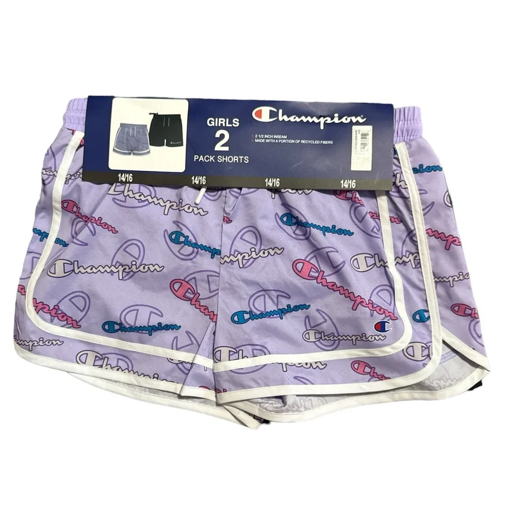 Champion 2 Pack Girls Shorts size 14/16 - NWT - Picture 3 of 4